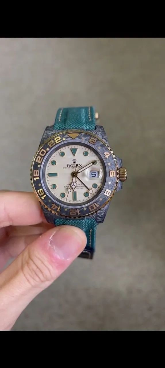 ROLEX GMT-Master 40mm- Fibra de Carbono/ Super Clone 