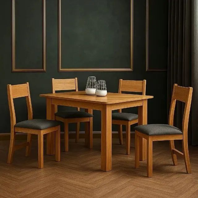 Mesa de Jantar Palace com Cadeiras Brisa Grafite