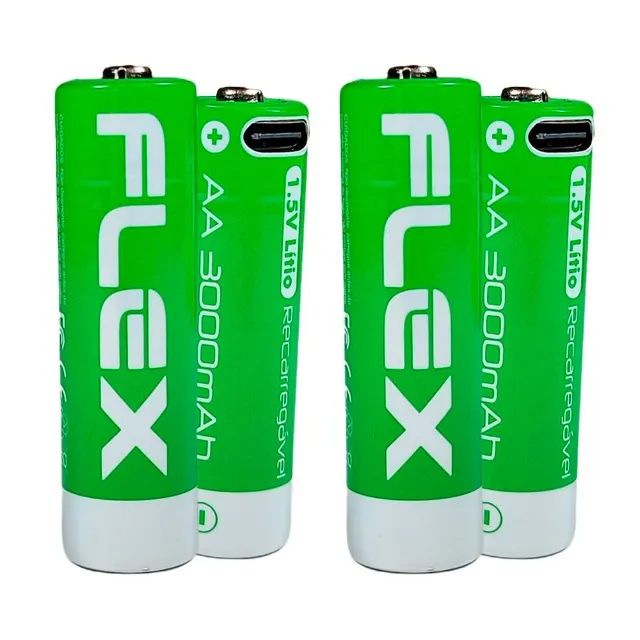 Kit C/ 4 Pilhas Flexgold Recarregáveis AA 1.5V 3000 mAh - AC3149 - Foto 3
