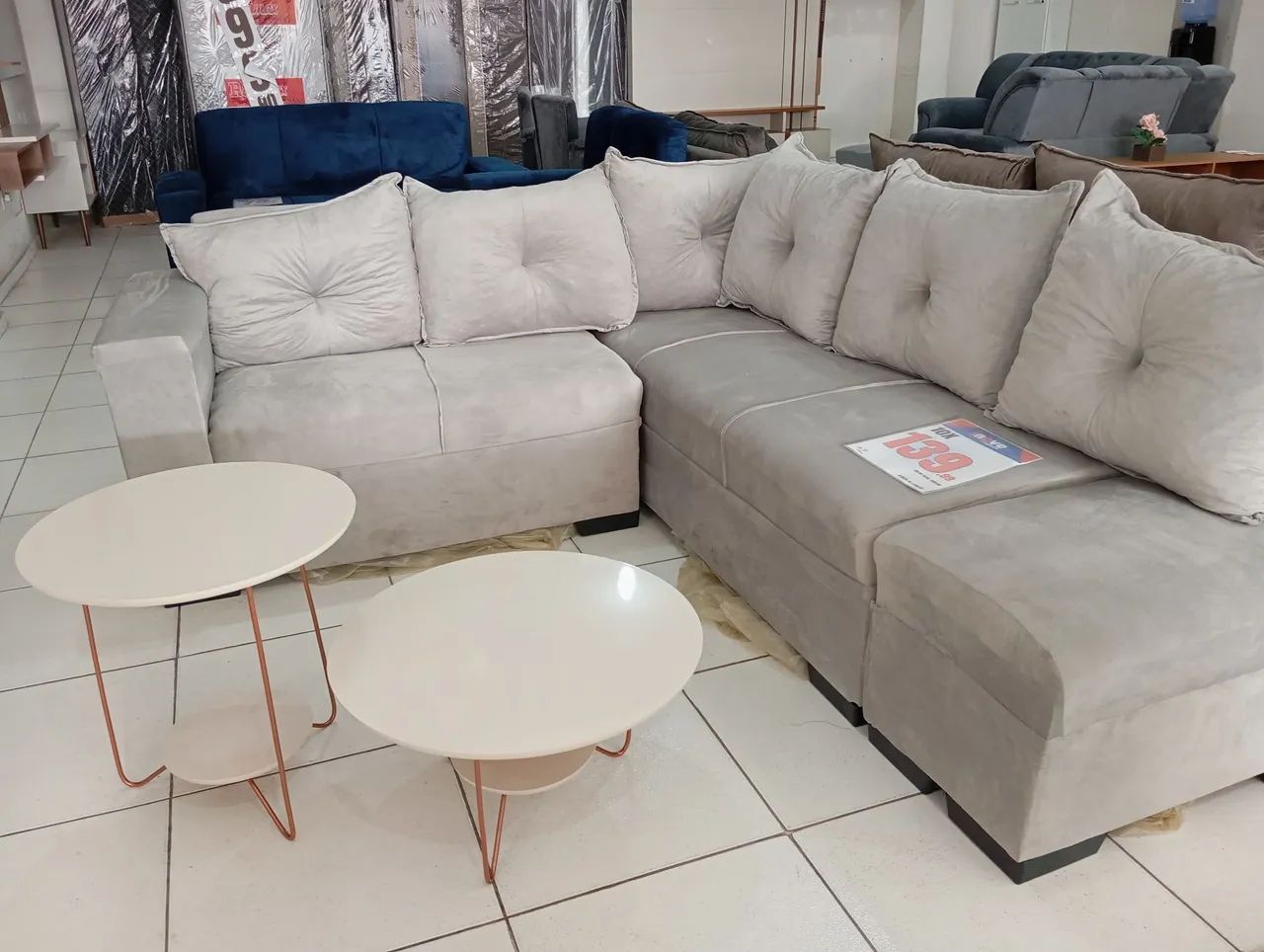 Conjunto Sofá 2 Lugares e Poltrona Azul Turquesa - Foto 2