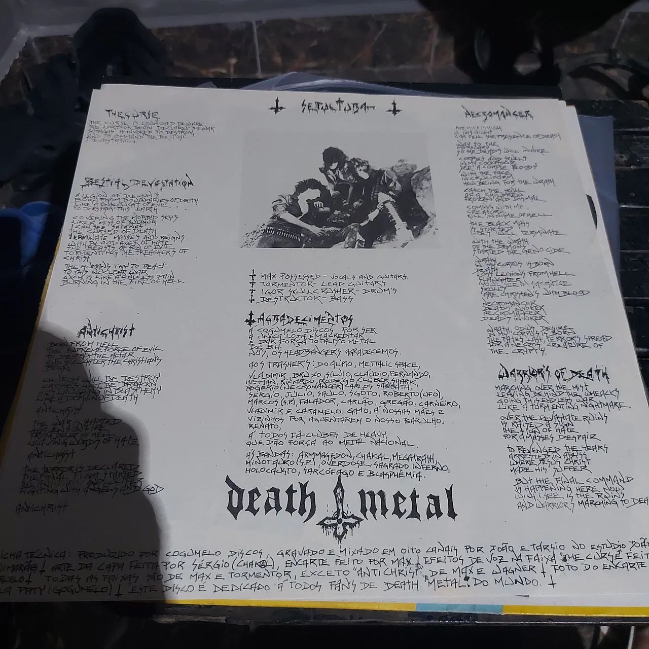 LP Sepultura Bestial, selo vermelho split c/ Overdose - Foto 3