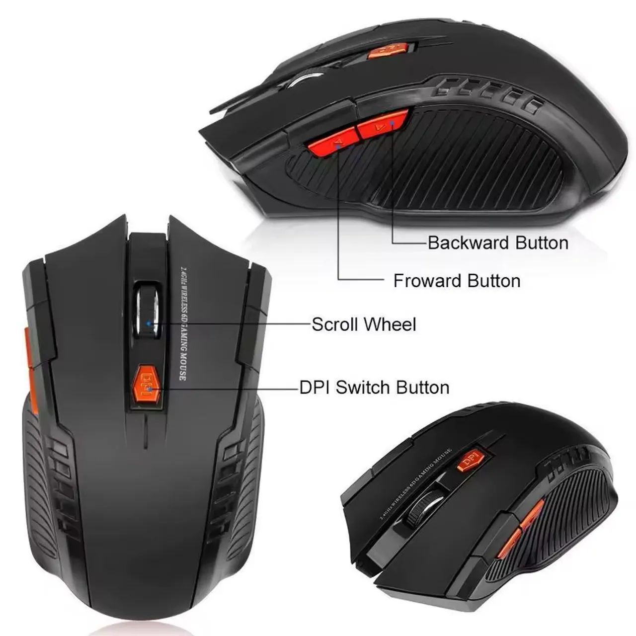 Mouse wireless USB 6 botões 1600DPI - Foto 4