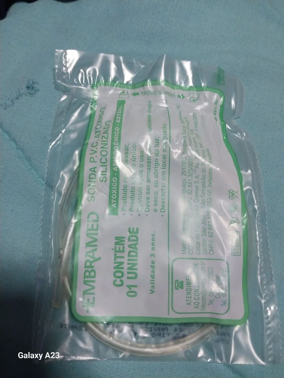 Sonda P.V.C. Atoxico Siliconizado - sonda de alívio tamanho n12. 100 unidades