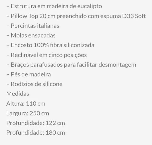 Sofá Retrátil com 2 Metros e Meio de Largura: TRAVA!!! - Foto 5