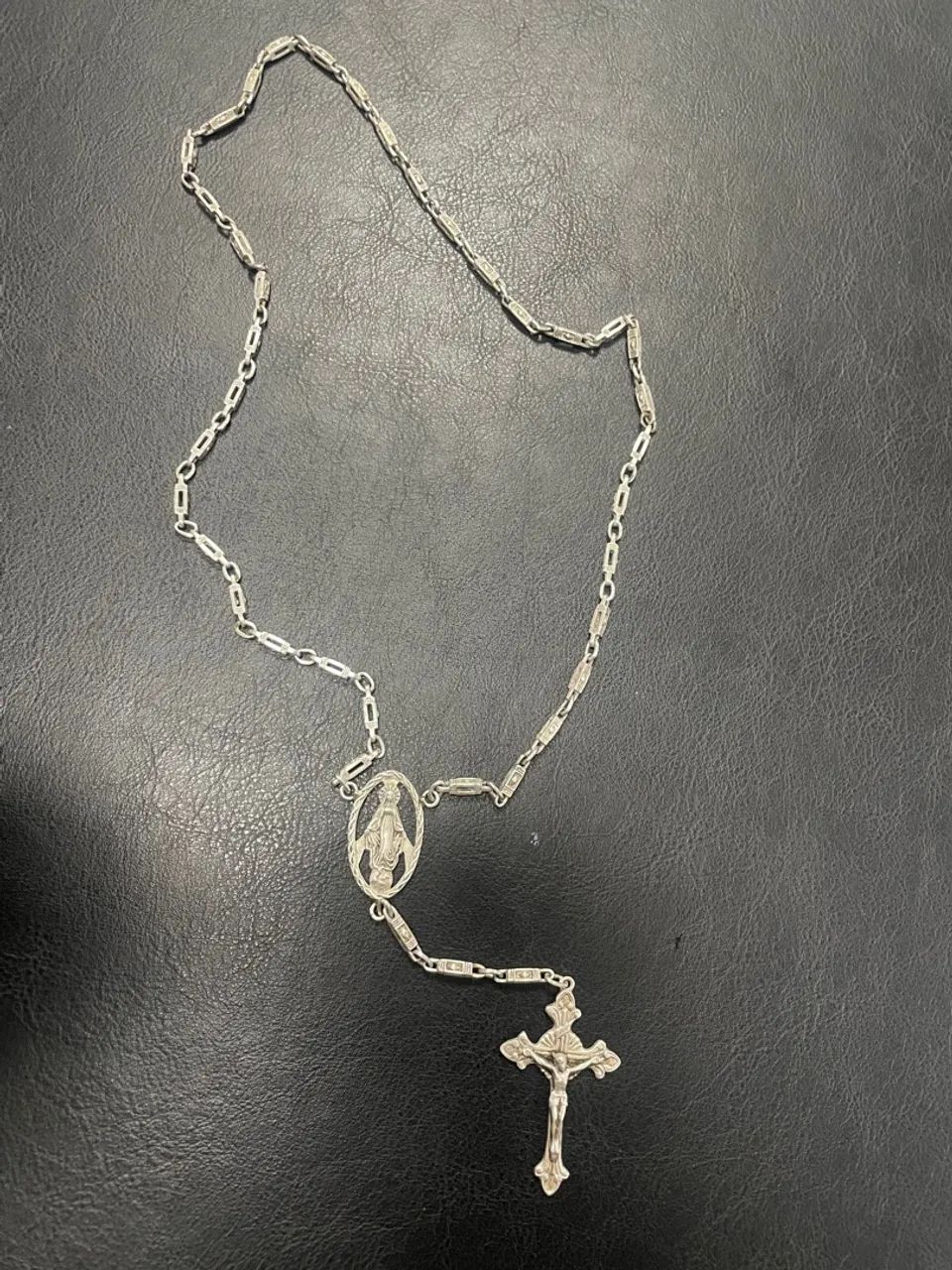 Rosário de prata antigo