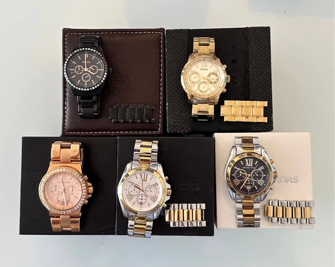 Relógios Michael Kors, Guess e Fossil