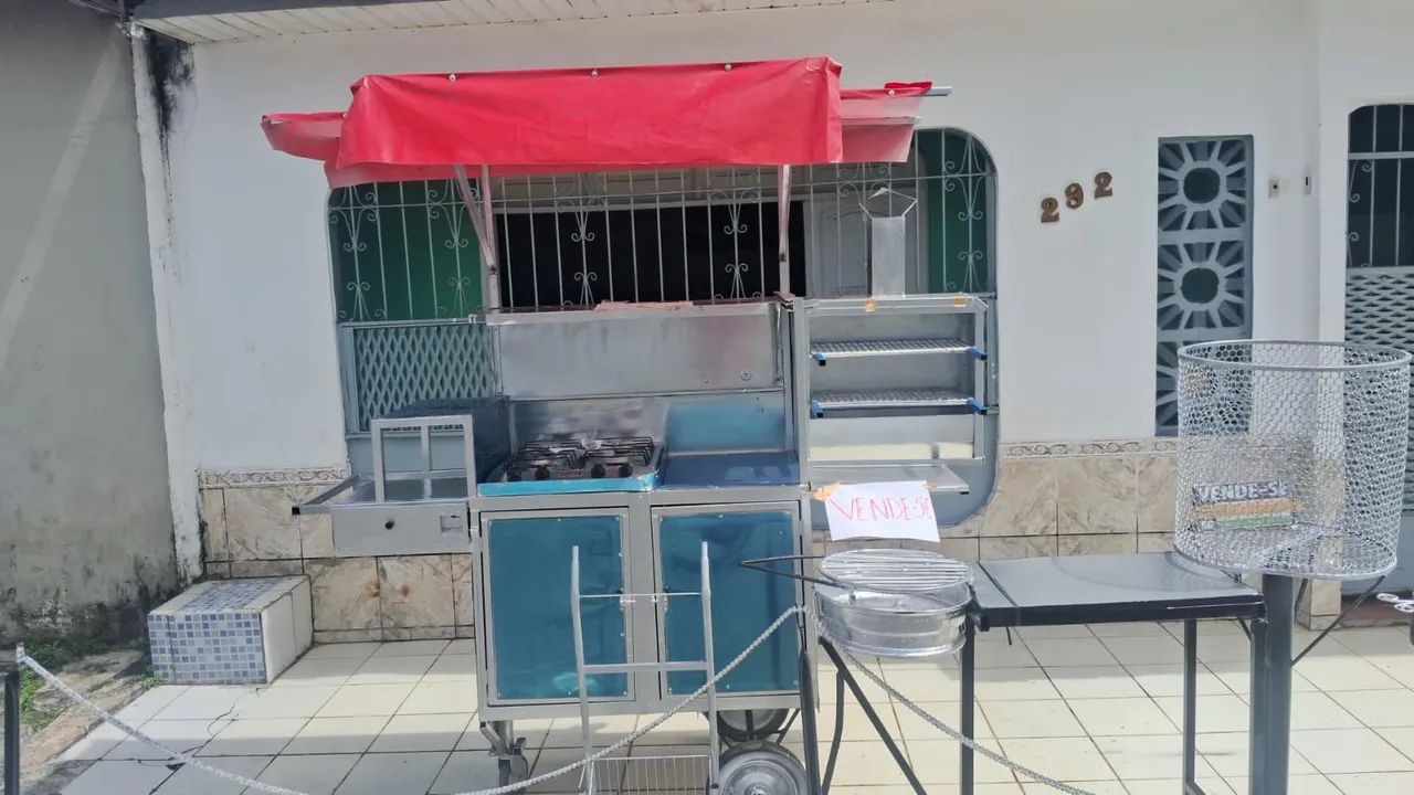 Carro de lanche. Pronto pro trabalho.