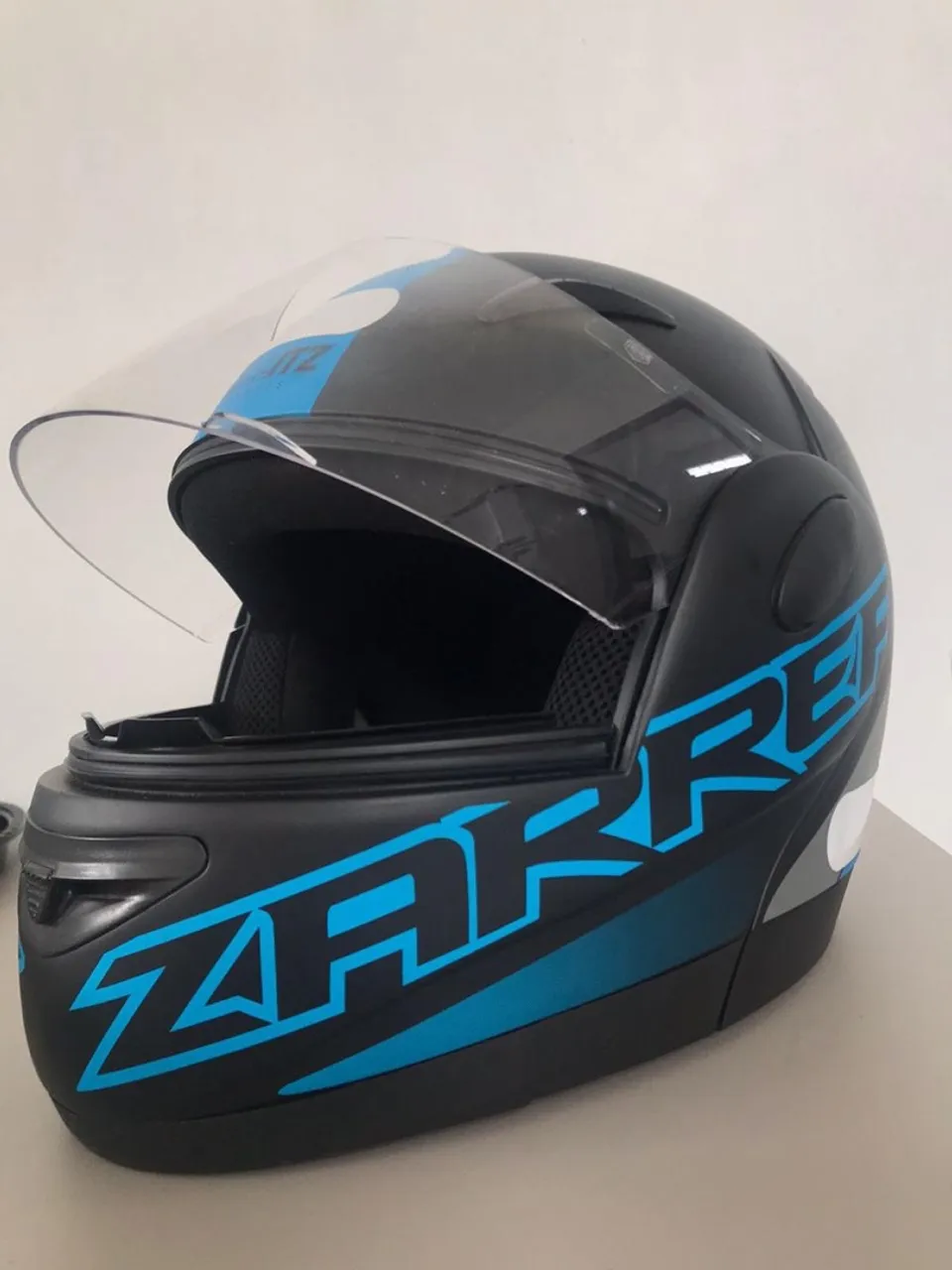 Capacete Zarref V5 Neon PTU Fosco Azul 60