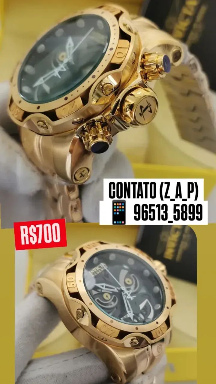 Relógio INVICTA RESERVE JOKER MULTIFUNCIONAL DOURADO 