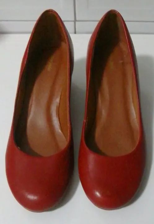 Scarpin Via Mia Salto Bloco Cor Telha Elegante Versátil Lindo - Foto 2