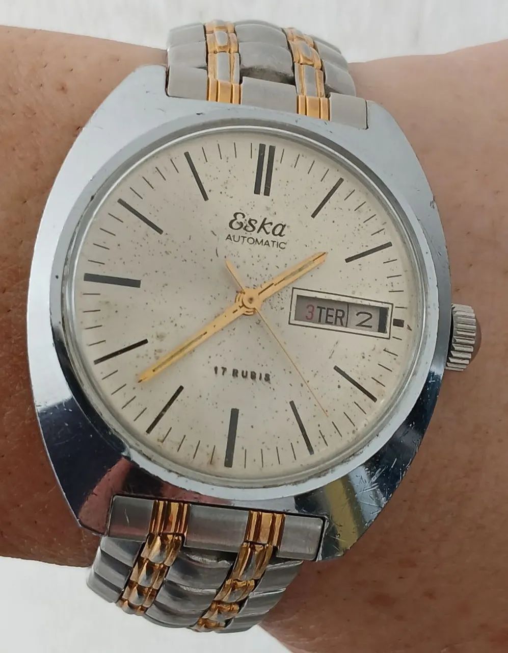 Relógio antigo suíço original ESKA SWISS MADE AUTOMÁTICO década de