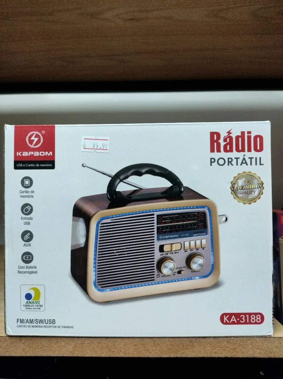 Rádio Portátil bluetooth retrô USB, Cartão de Memória am FM loja física garantia entrega