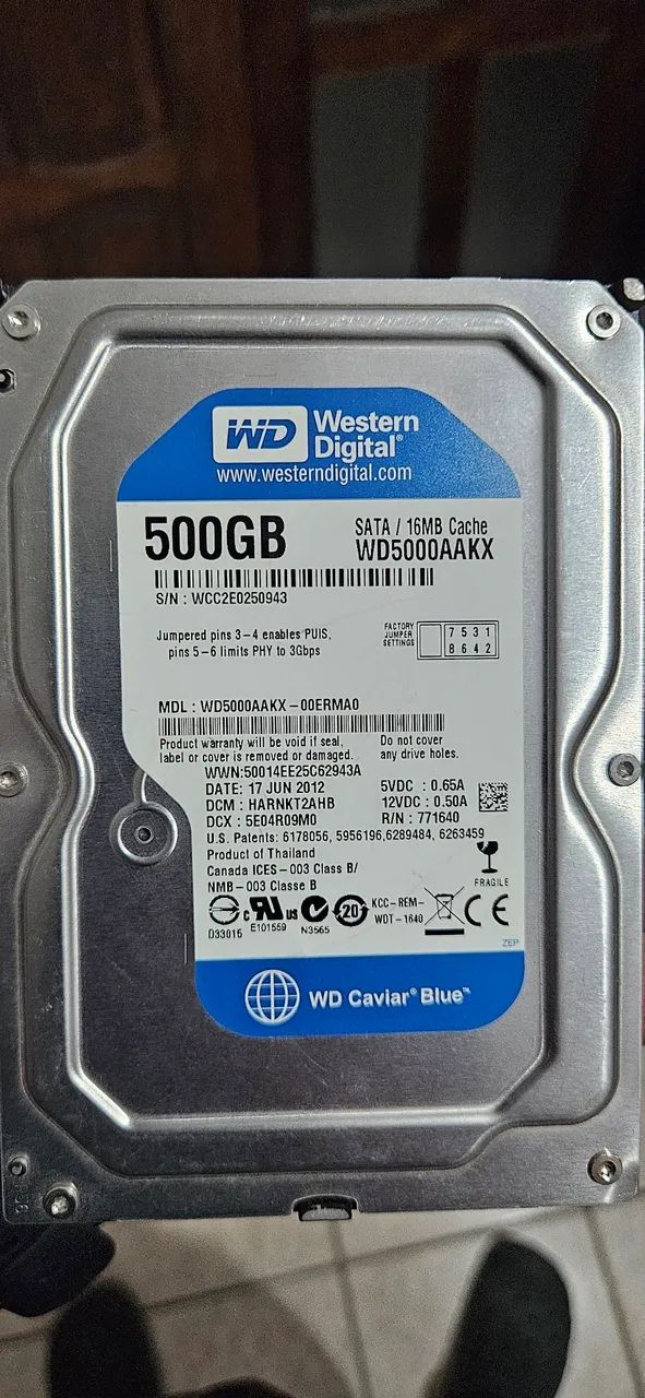 Hd 500gb seminovo