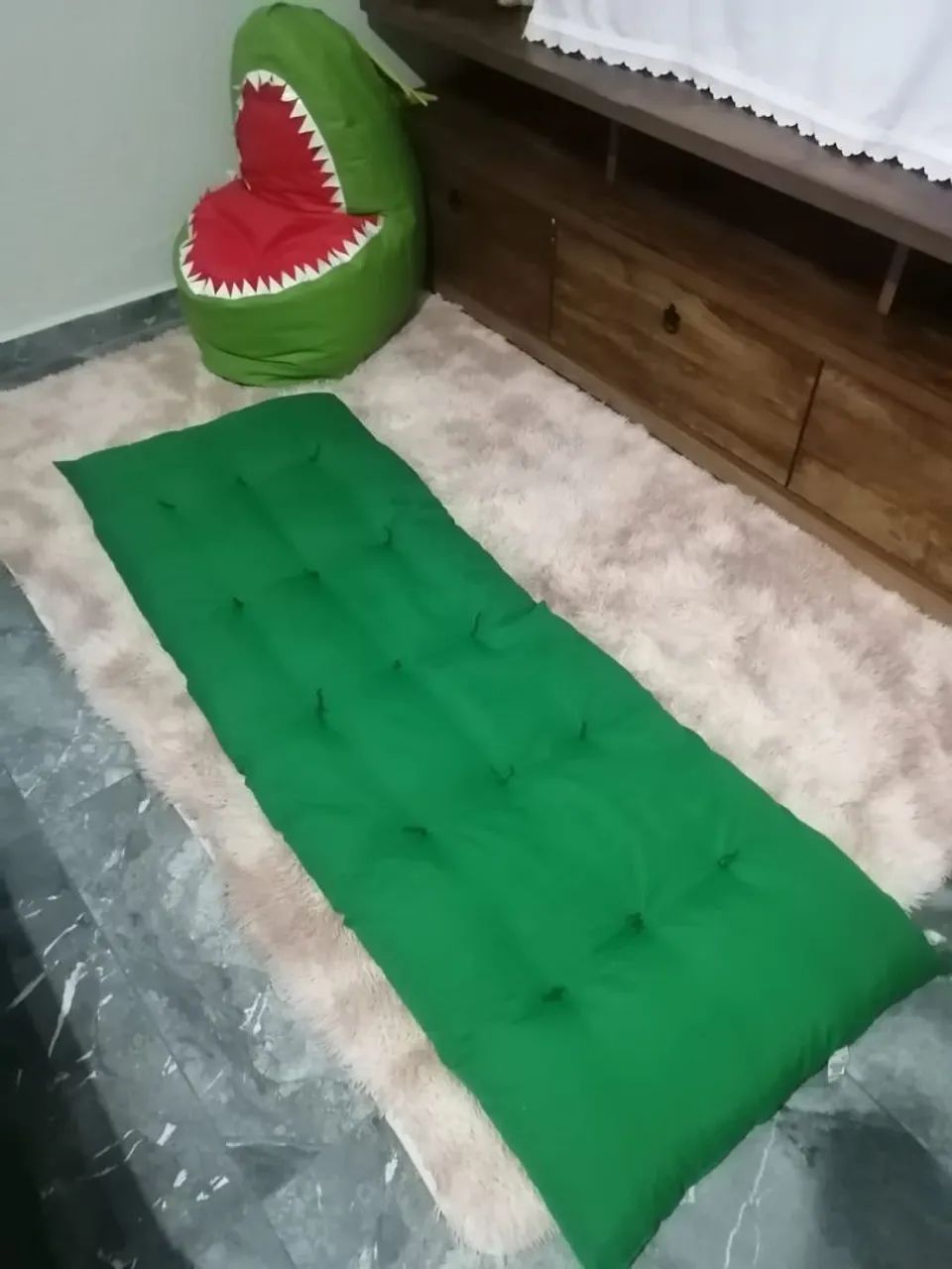 futon colcao de chão verde  - Foto 3