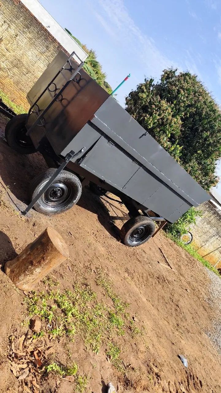 Carreta de ferro 4 rodas reforcada - Foto 4