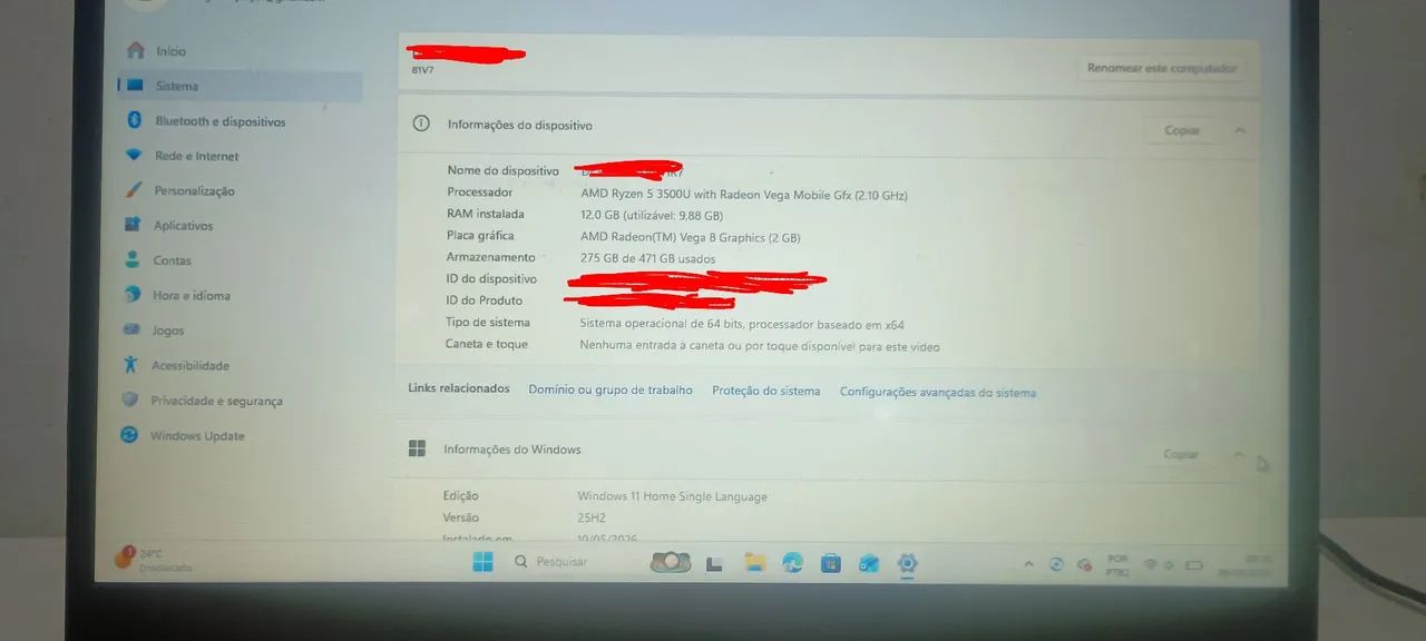 Notebook Lenovo Ideapad