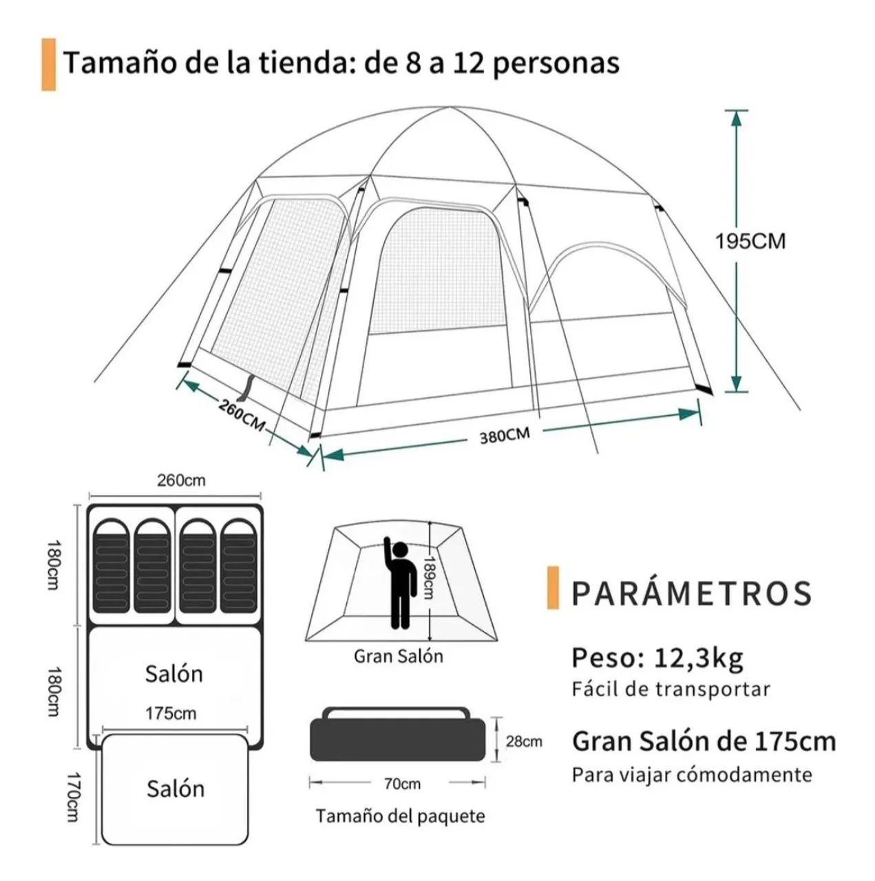 Barraca de camping 8 a 12 pessoas - Foto 2