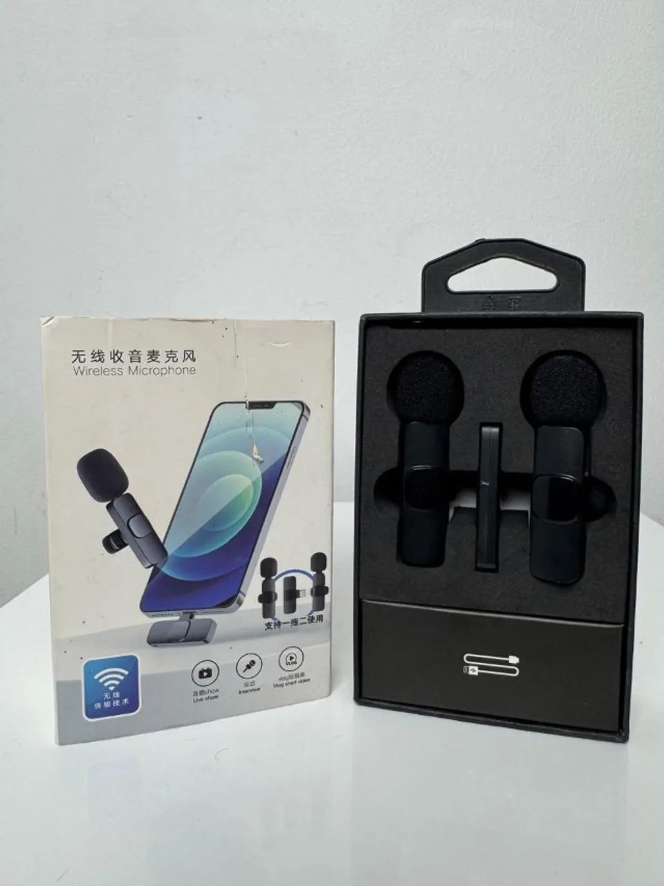 Microfone duplo De Lapela Sem Fio Para Iphone Com Alta Qualidade - Foto 3