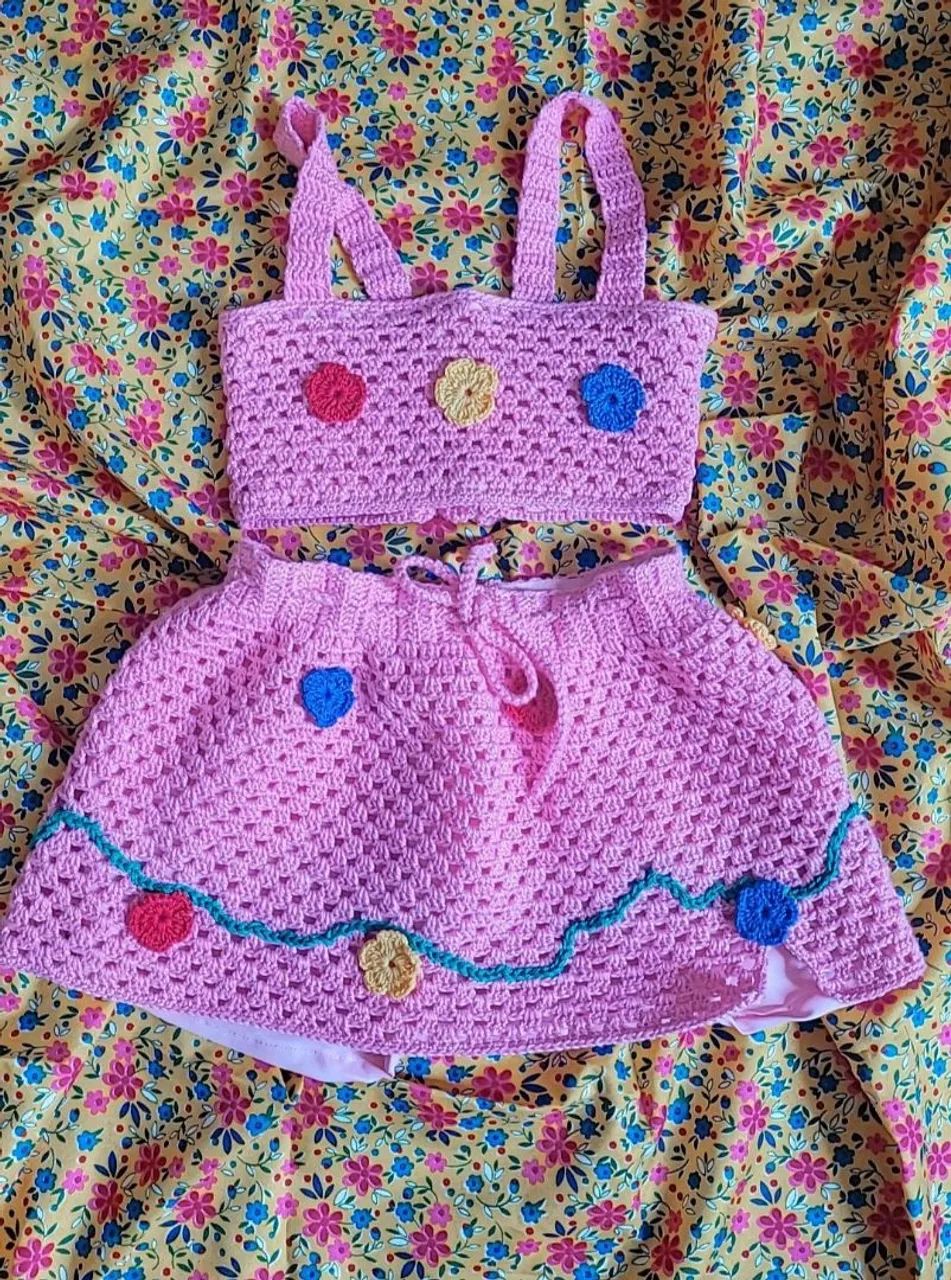 Conjunto de crochê infantil 
