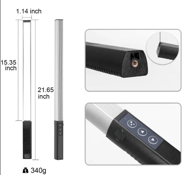Bastão LED rgb Luxceo profissional recarregável pronta entrega - Foto 3