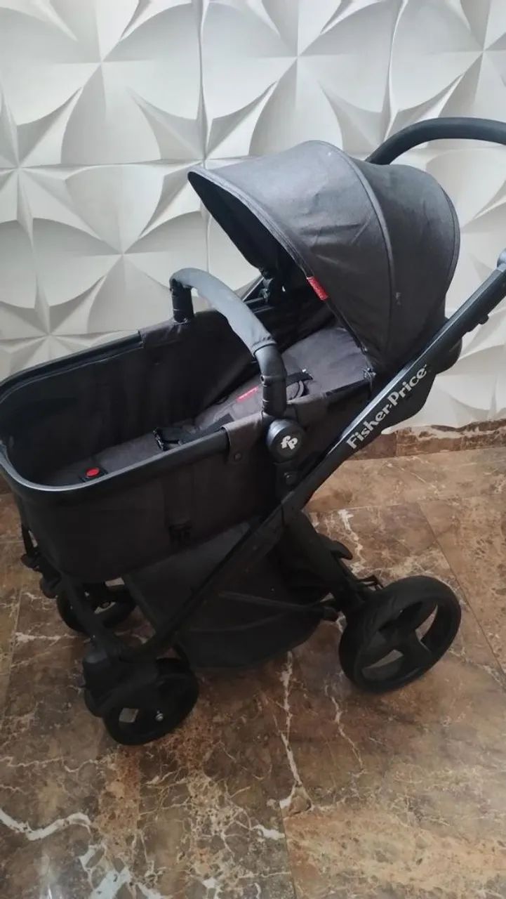 Carrinho de Bebê Fisher-Price Heritage 3 em 1 (Com Moisés) - Excelente Estado - Foto 4