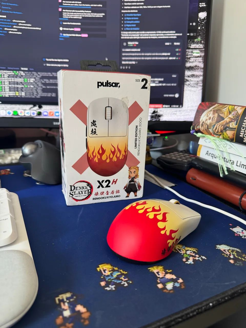 Mouse Pulsar X2h Wireless Medium Demon Slayer - Kyojuro Rengoku - Foto 2