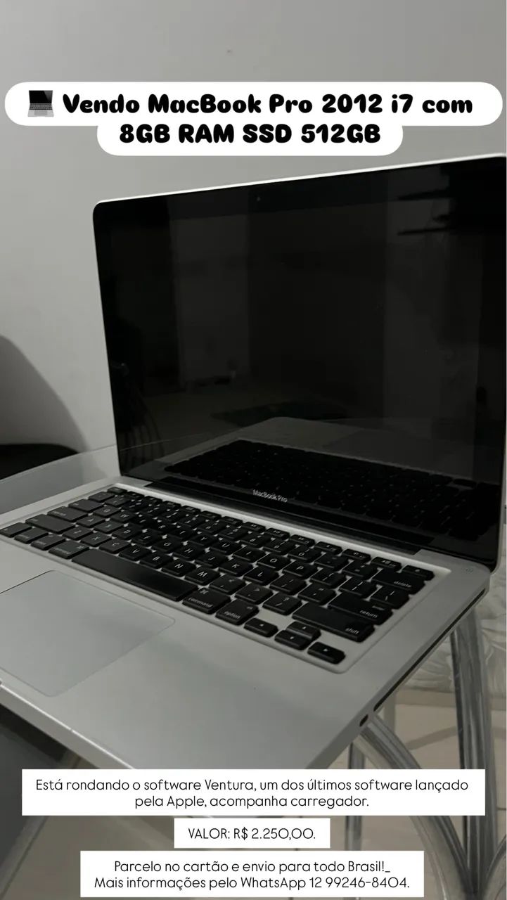 MacBook Pro 2012 i7 com 8GB RAM 512GB SSD. - Foto 3