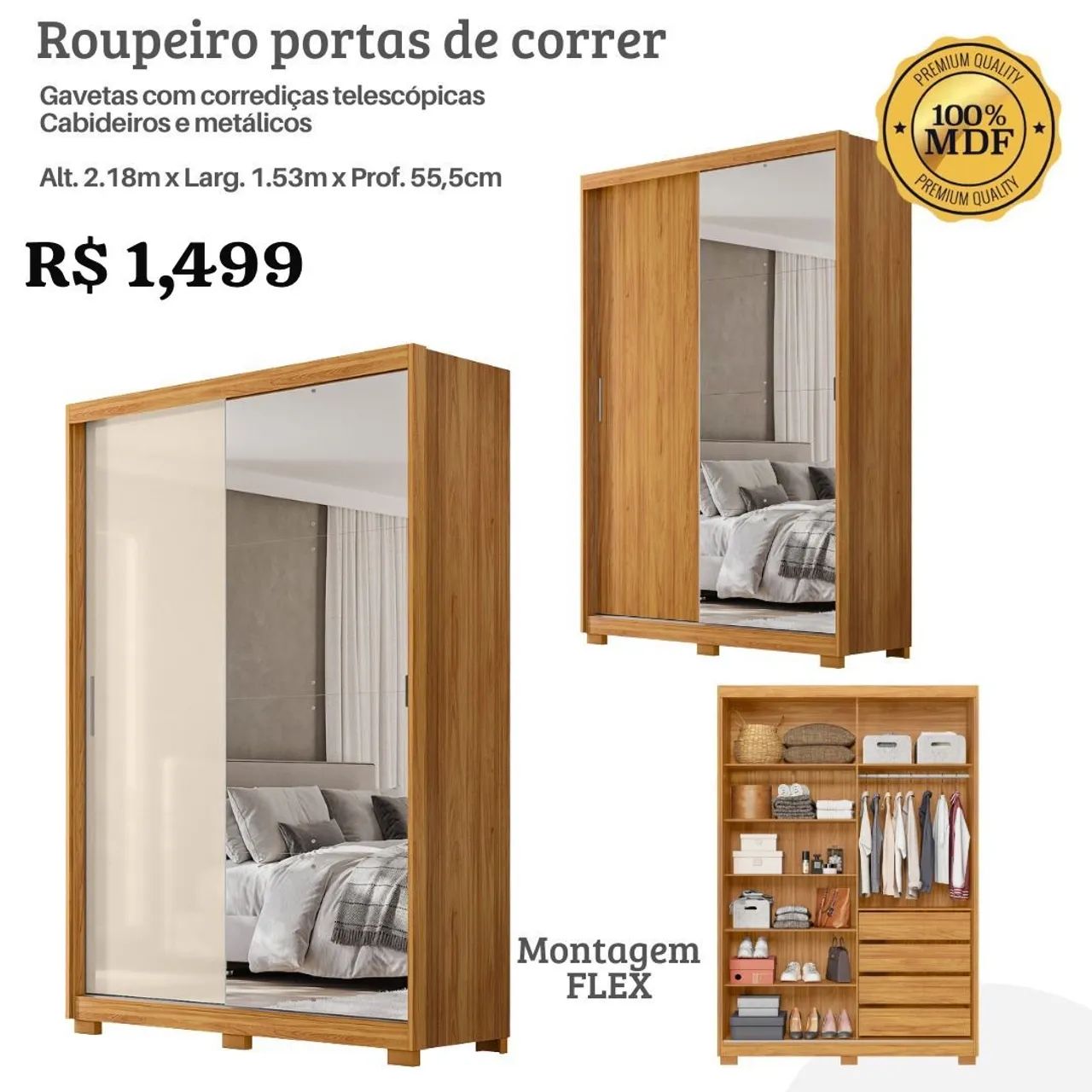 Guarda Roupa Riva MDF - Promoção  - Foto 2