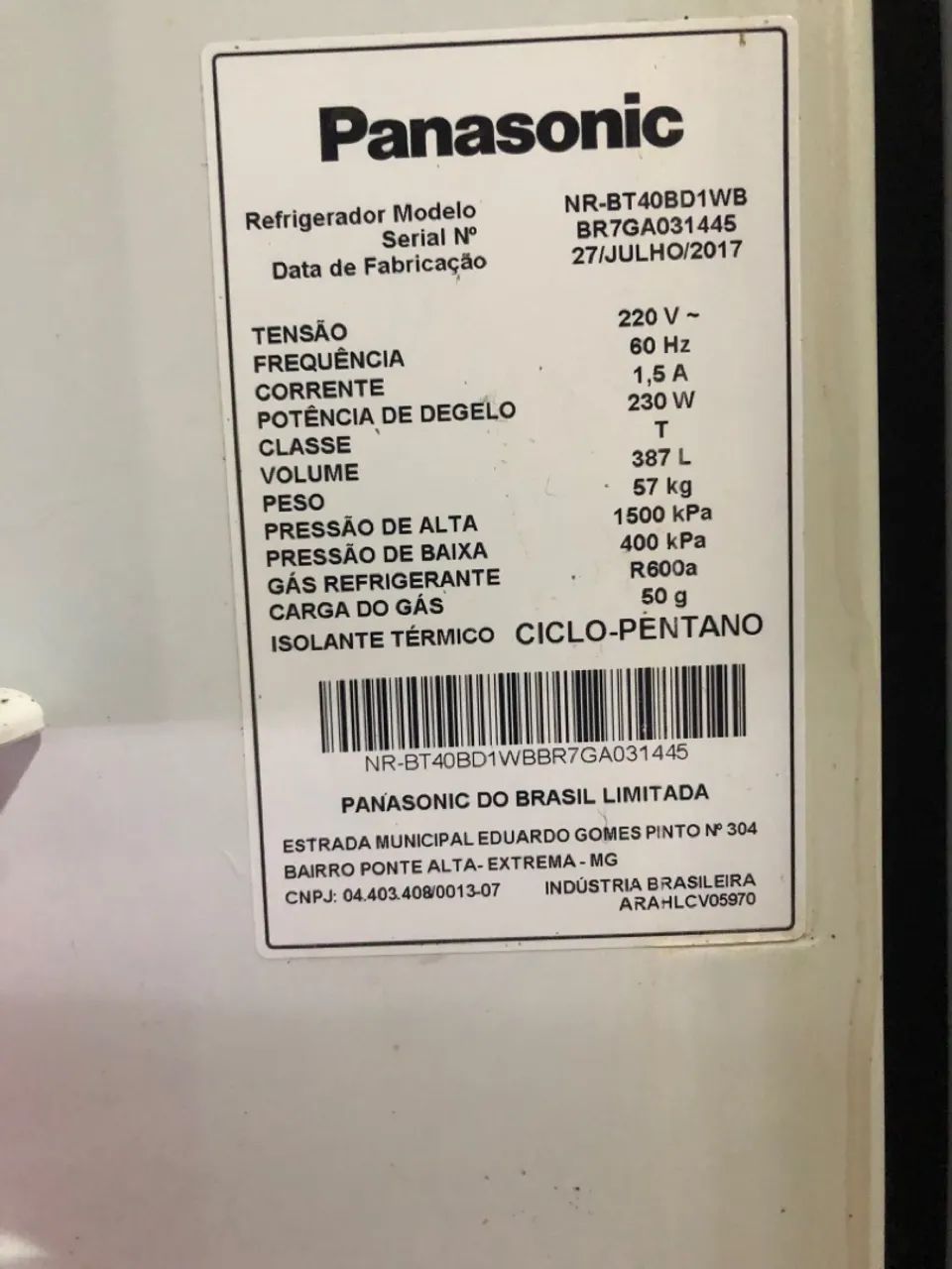 Panasonic, modelo NR-BT40BD1WB  - Foto 2