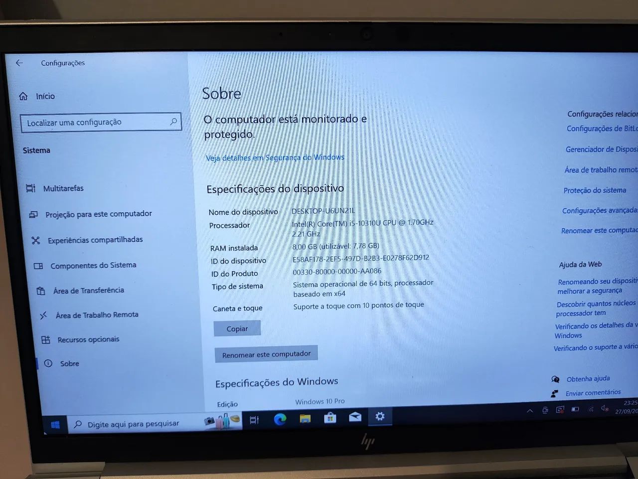 Notebook Hp elitebook G8 i5 10° touchscreeen  - Foto 2