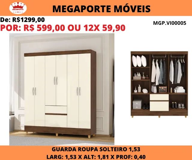 GUARDA ROUPA 6 PORTAS 