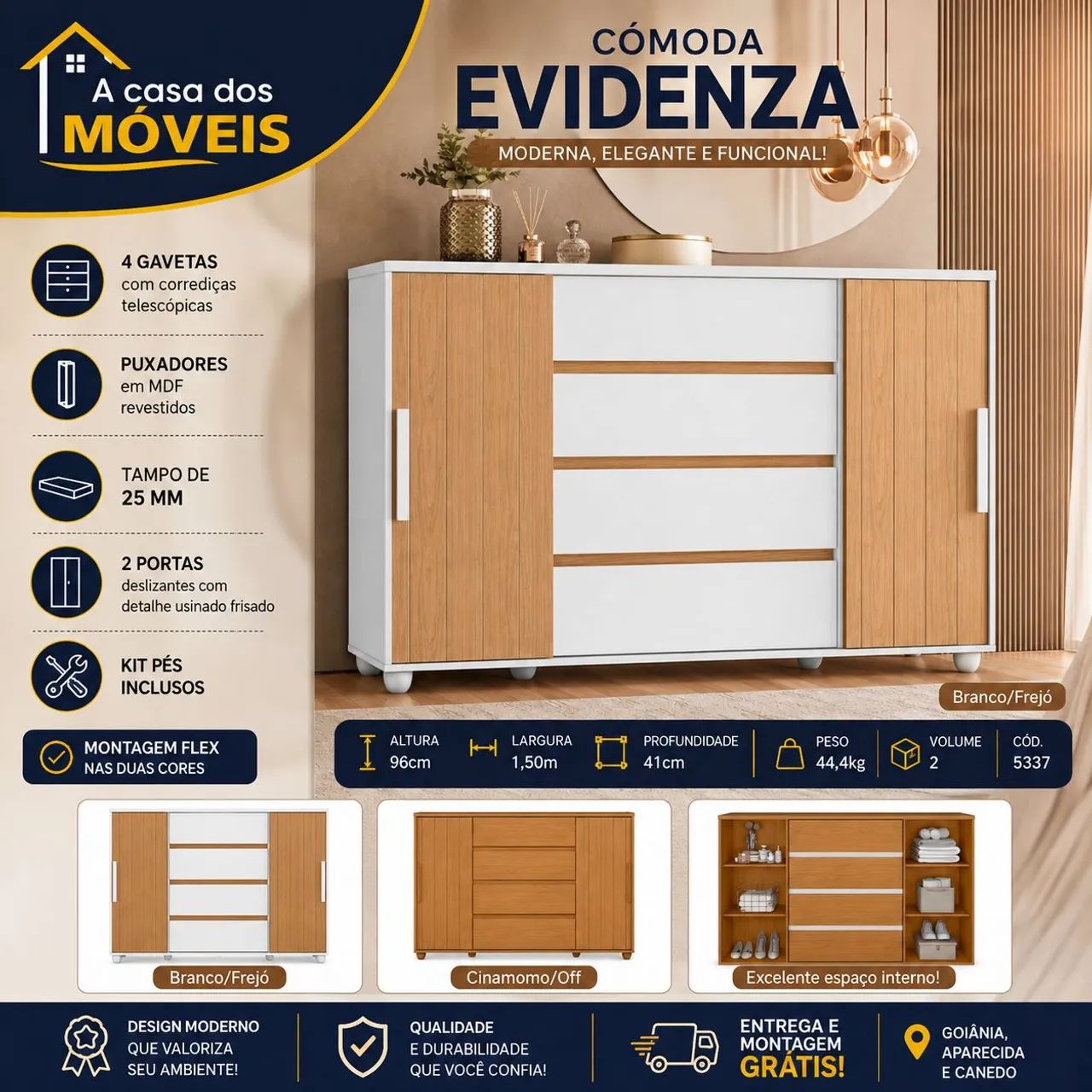 Cômoda Evidenza 1.50m