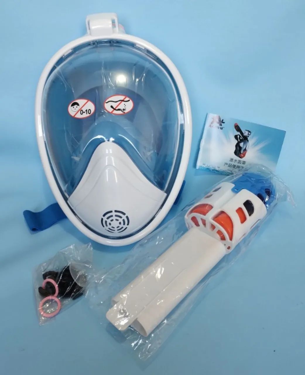 SNORKEL MASK - AZUL - COM SUPORTE PARA FILMADORA - Máscara para Natação - Foto 2