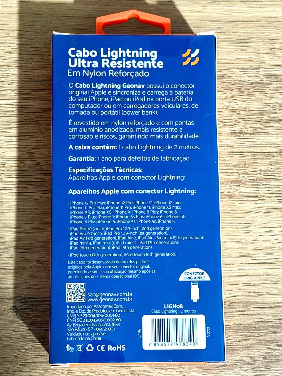 Cabo Lightning Geonav 2m nylon reforçado - Foto 2