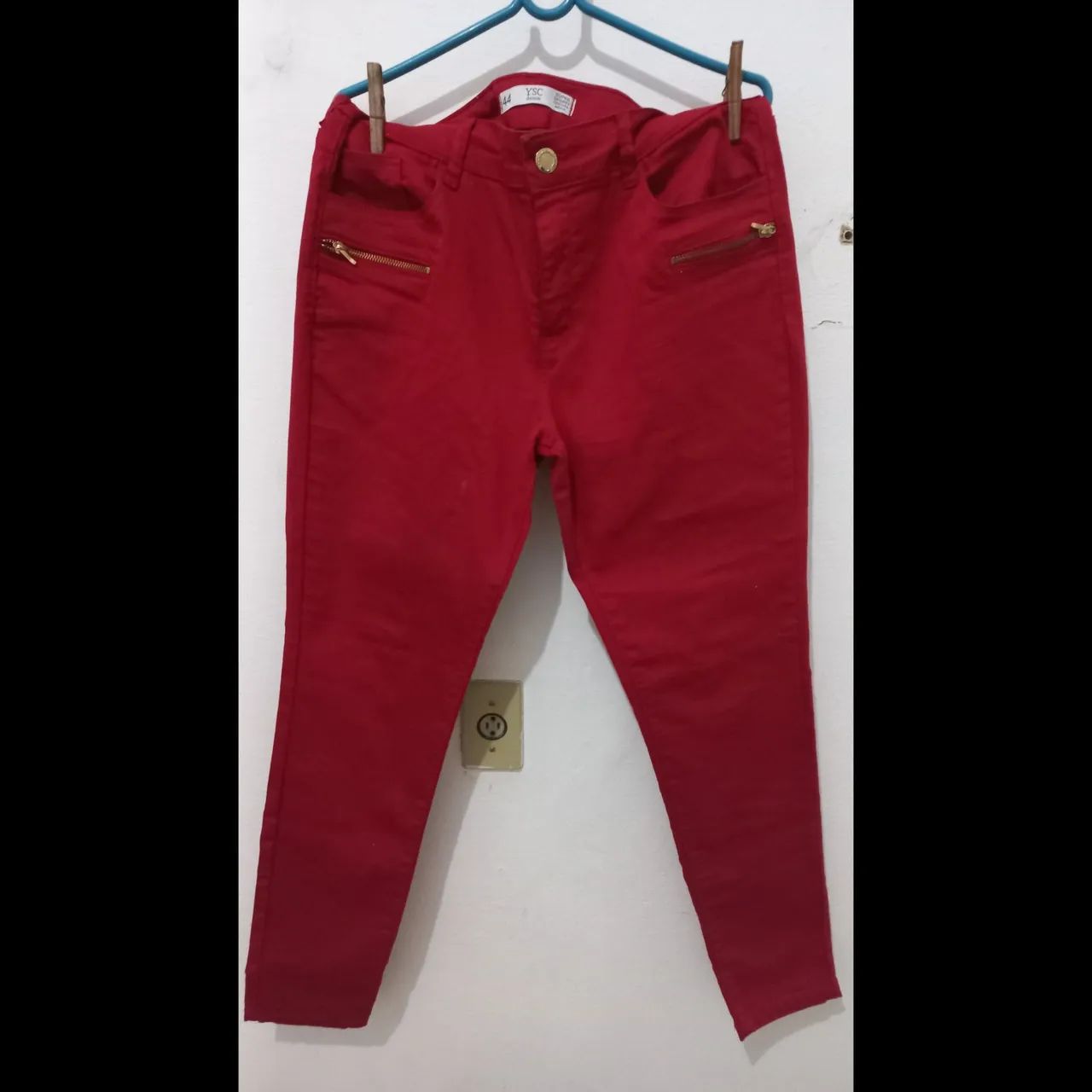 Calça de Brim Feminina Vermelha - Foto 2