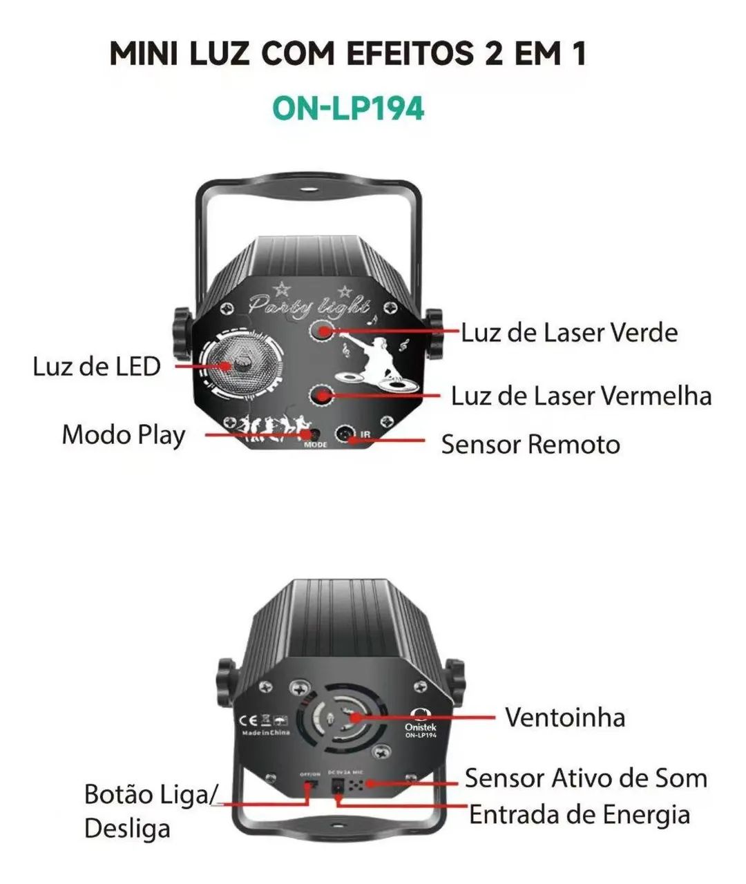 Mini Projetor Laser Rgb Jogo De Luz Iluminação Festa Led - Foto 6
