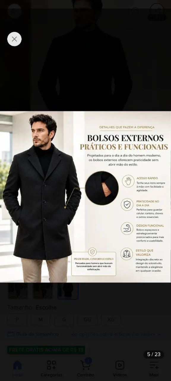 Sobre tudo masculino nunca usado 