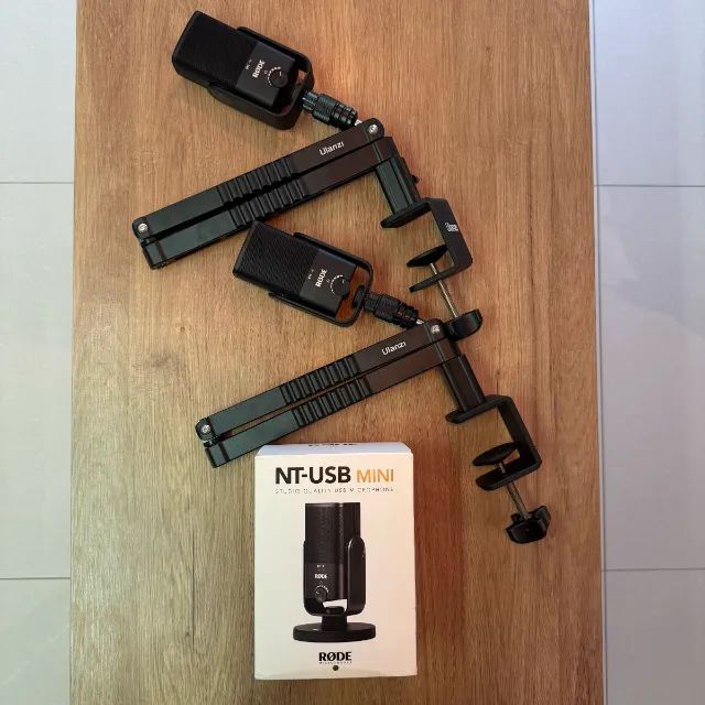 Kit com 2 Microfones Rode NT-USB Mini e 2 braços articulados Ulanzi LS26 - Foto 2
