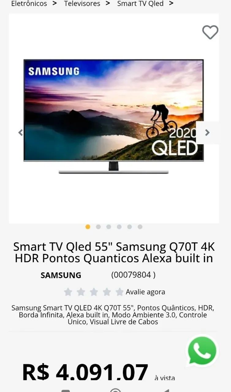 Vendo smart tv Samsung QLED 55 polegadas  - Foto 4
