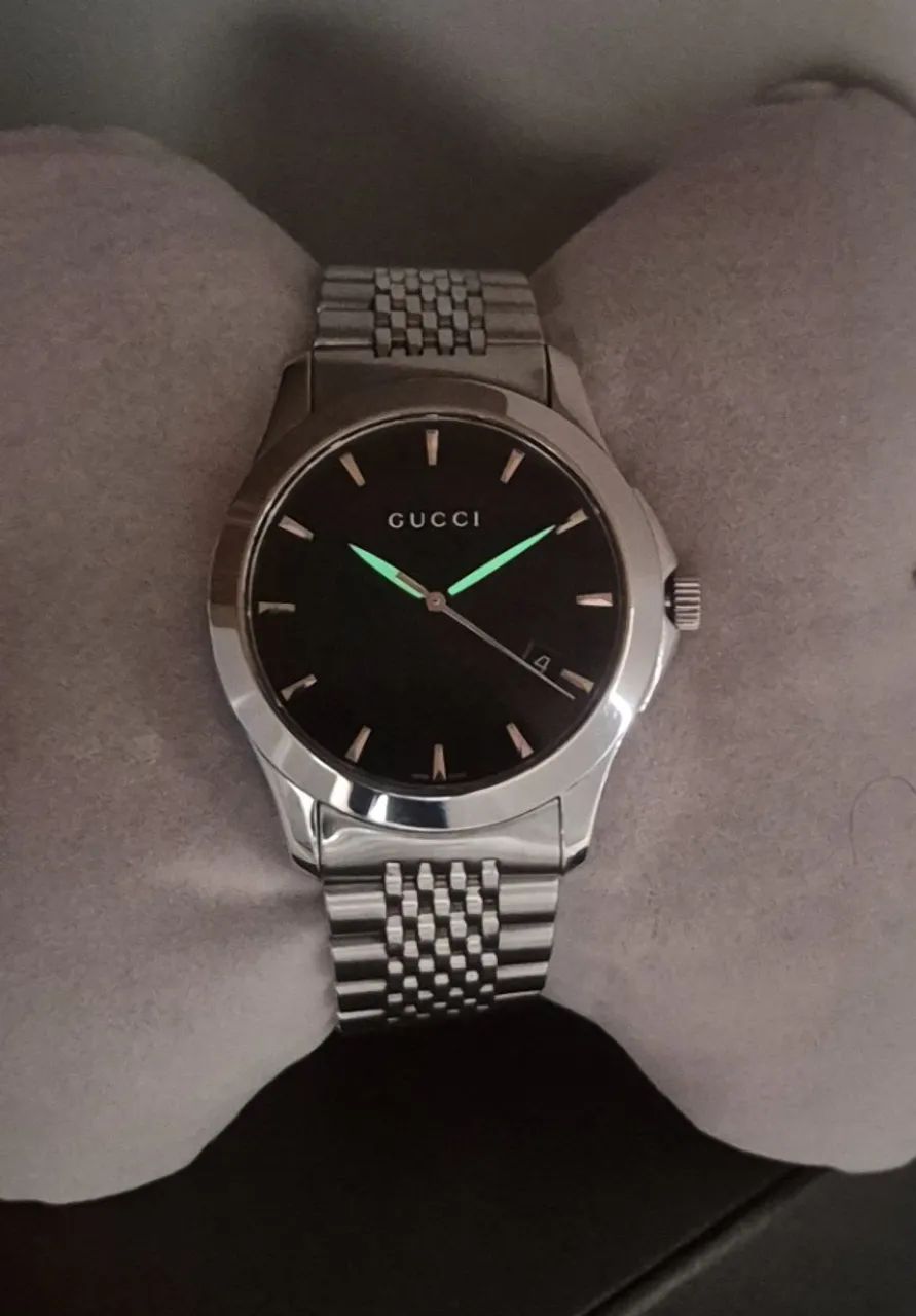 Relógio Gucci swiss 126.4 original aço inox full set com caixa e certificado - Foto 3