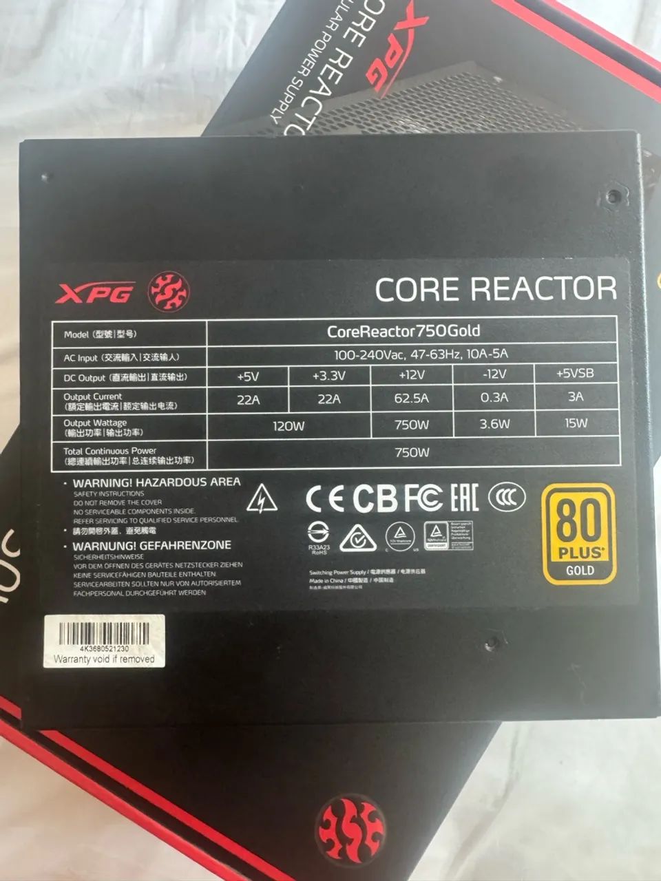 Fonte XPG Core Reactor 750W 80 Plus Gold Full Modular - Foto 4