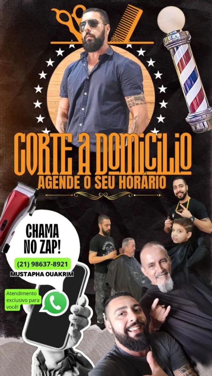 Corte cabelo e barba a domicílio 