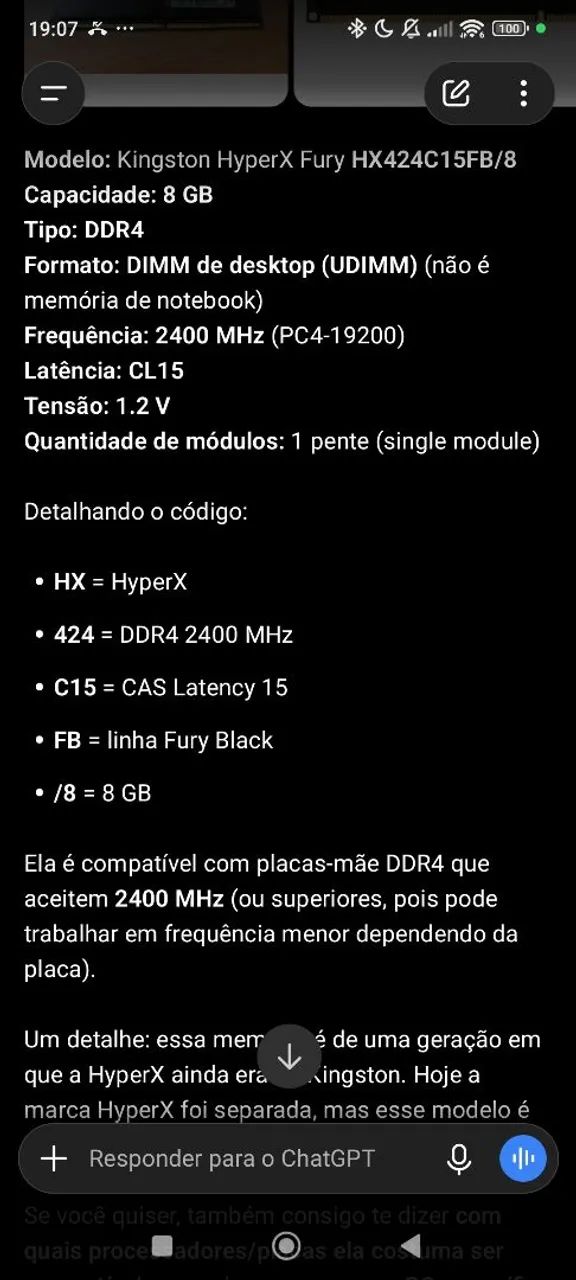 Memória ddr4 8gb 2400mhz - Foto 3