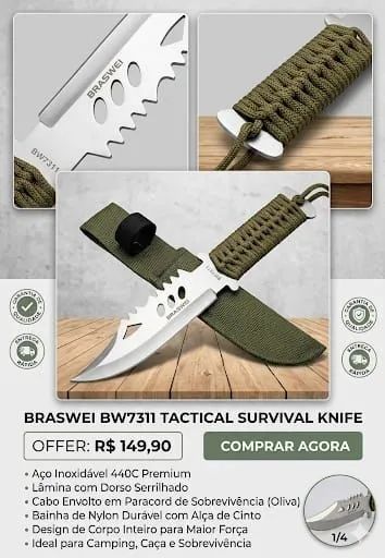 Faca p/camping exploração TOP