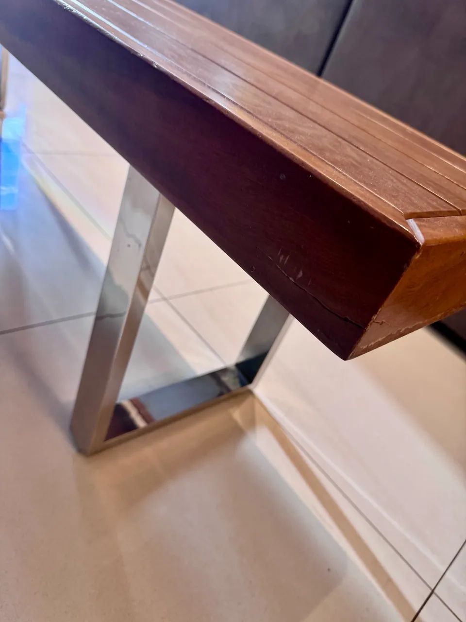 Banco Madeira maciça e inox - Foto 2