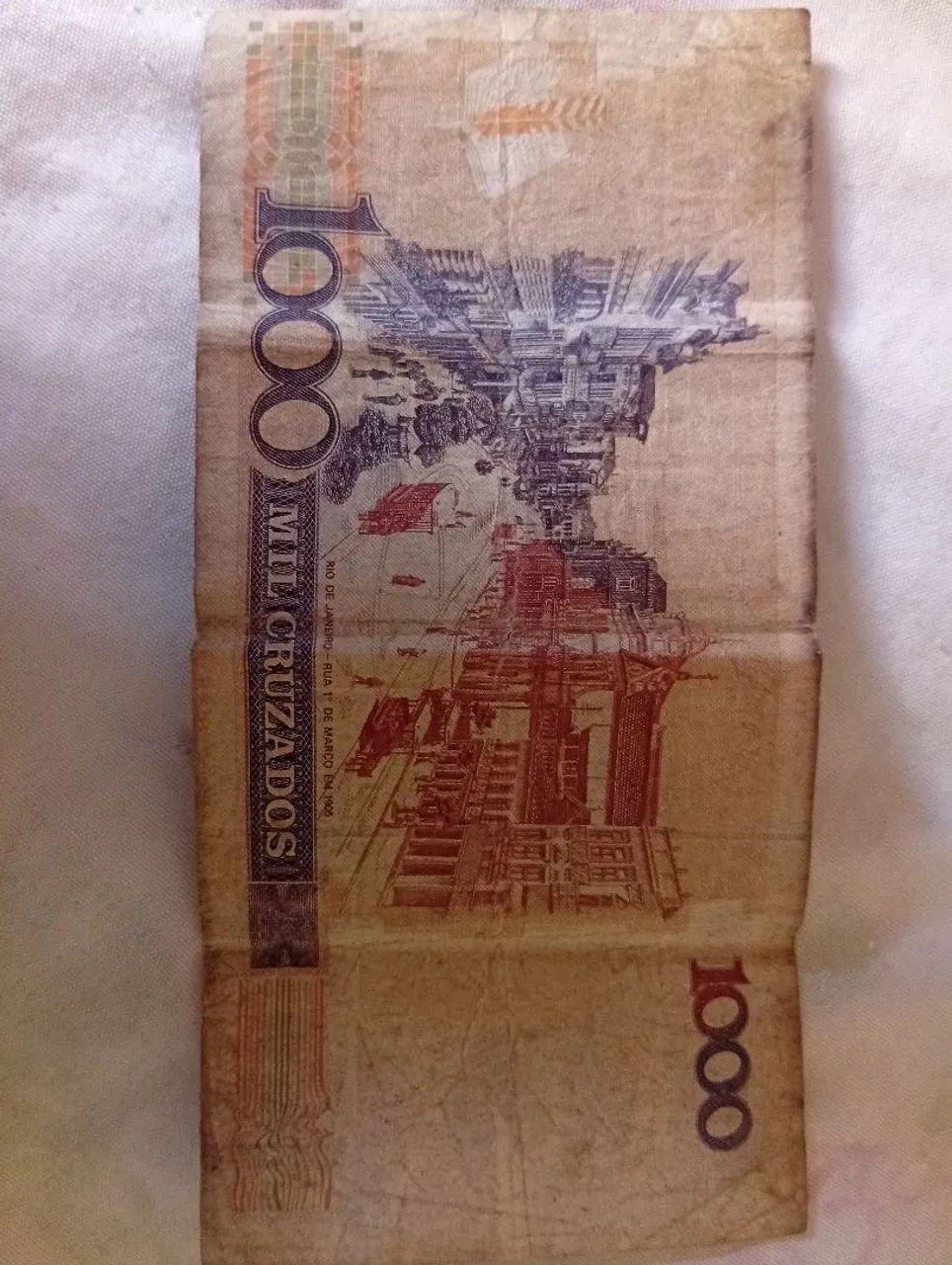 Cédula 1000 cruzados de 1987 - Foto 3