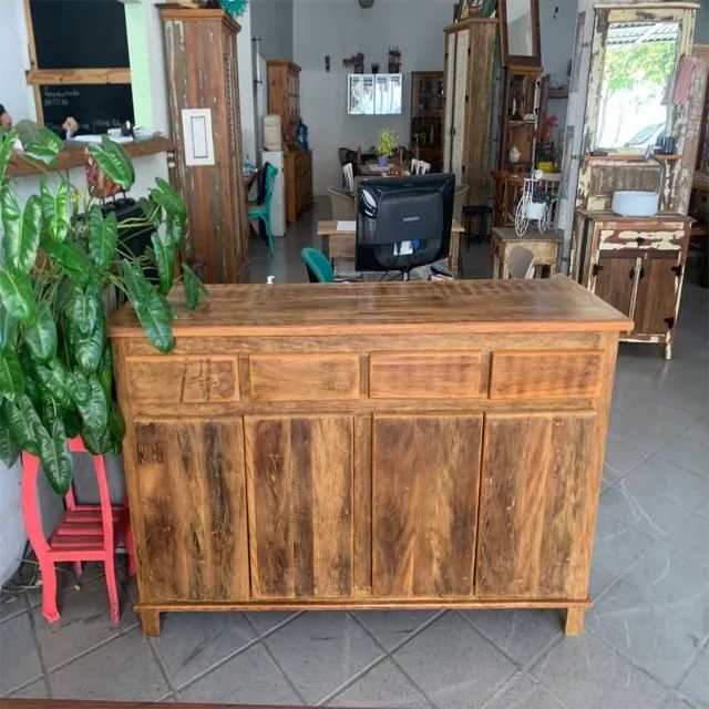 BUFFET PEROBA ROSA RUSTICO LISO ENGROSSADO