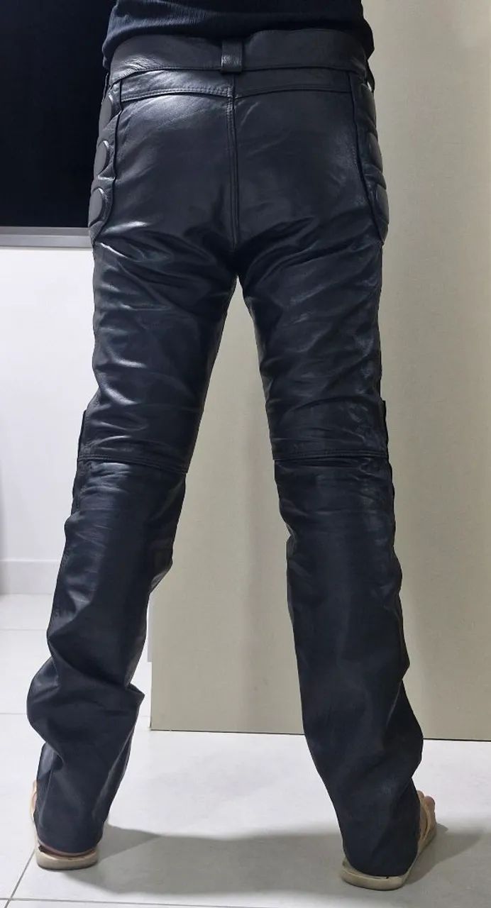 Calça de couro motociclista - Foto 4