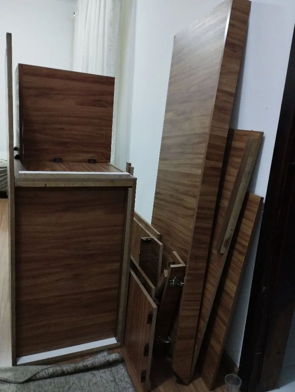 Disassembled German-style corner unit, solid wood