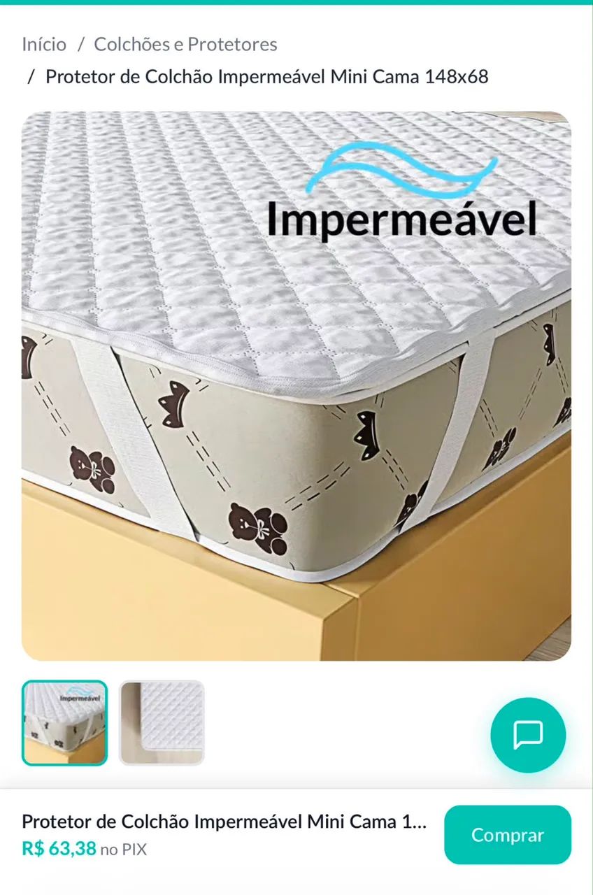 Berço + colchão de berço + protetor impermeável de colchão